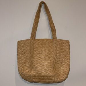 Draper James Woven Straw Tote in Natural Tan